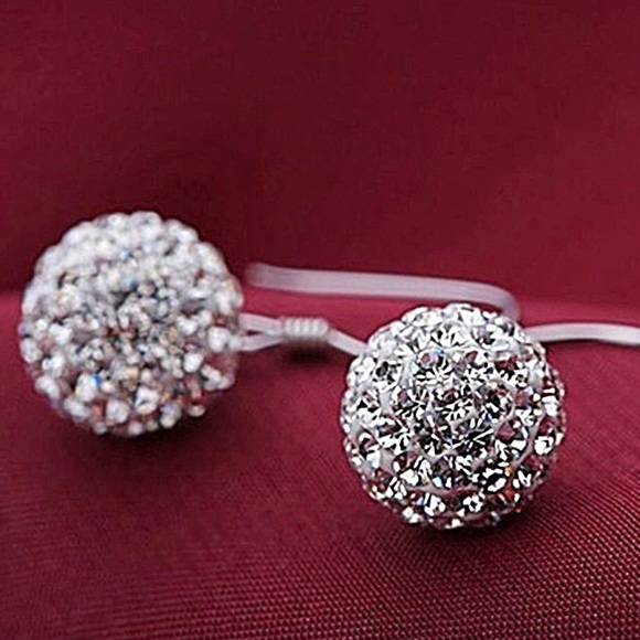 925 Silver White Austrian Crystal Earrings NWT - Picture 5 of 6